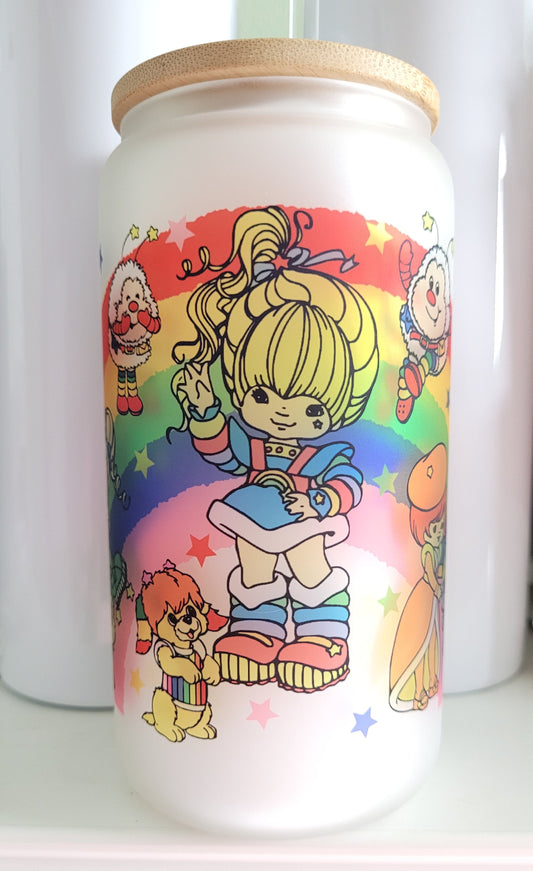 Rainbow Brite Glass Can