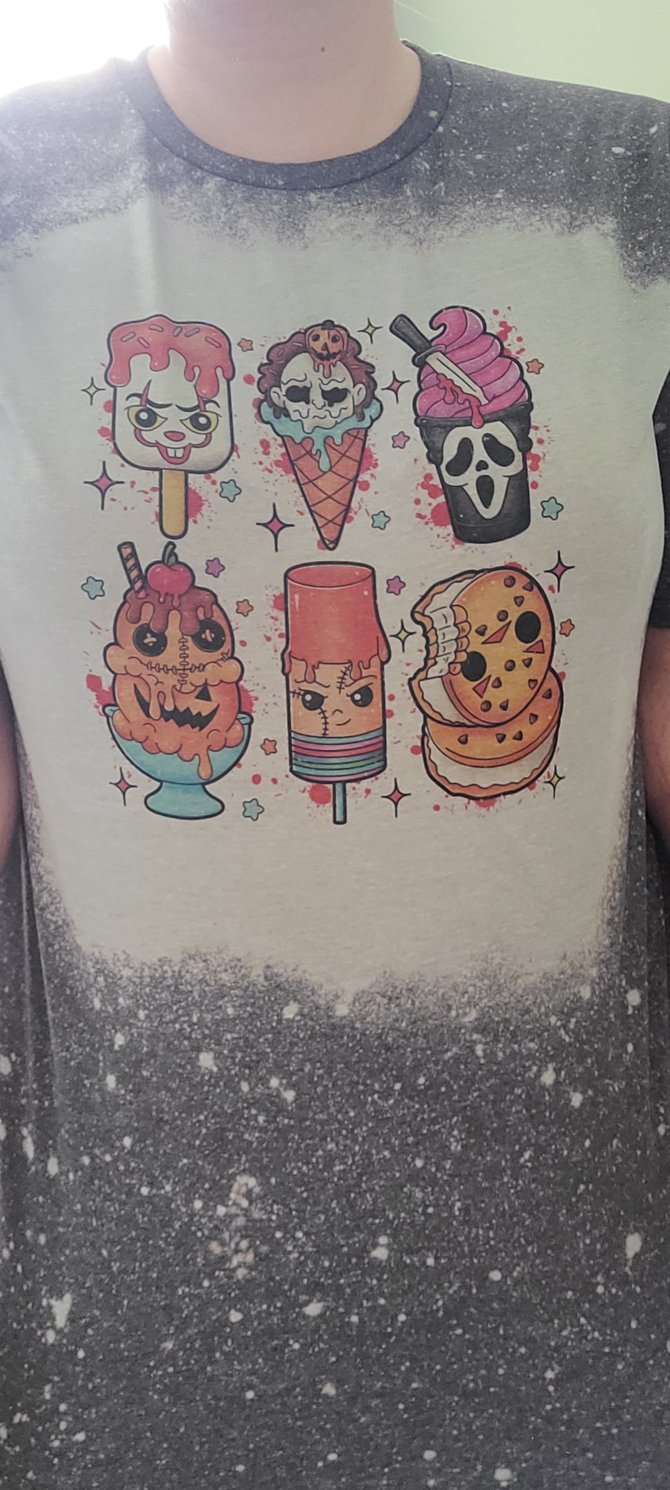 Spooky Ice Cream Bleached T-Shirt