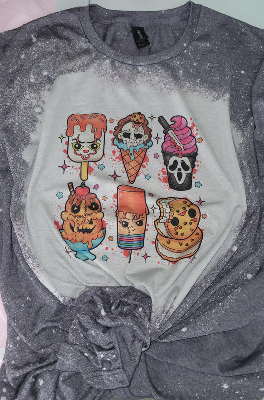 Spooky Ice Cream Bleached T-Shirt