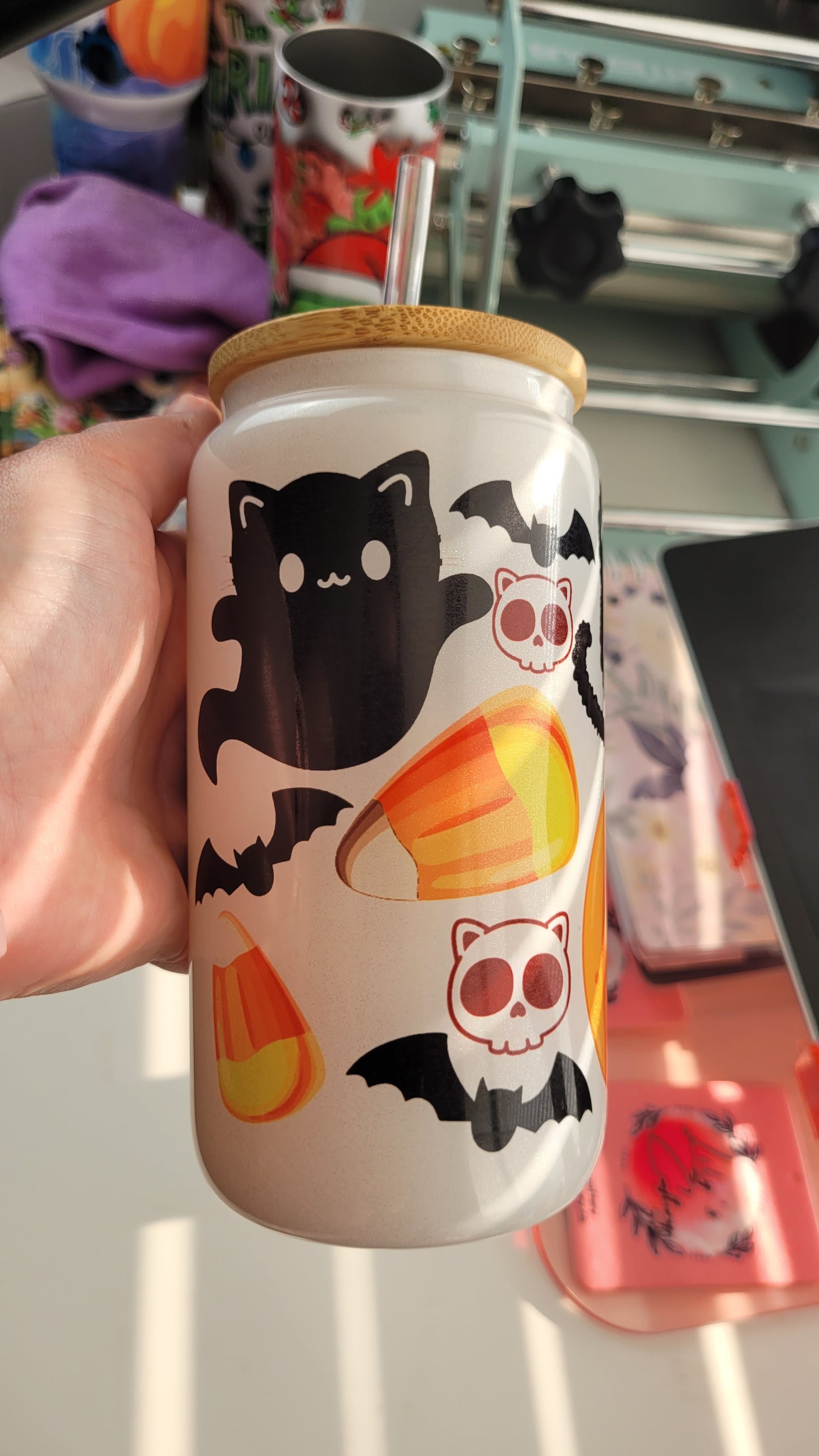 Hello Kitty Halloween Glass Can