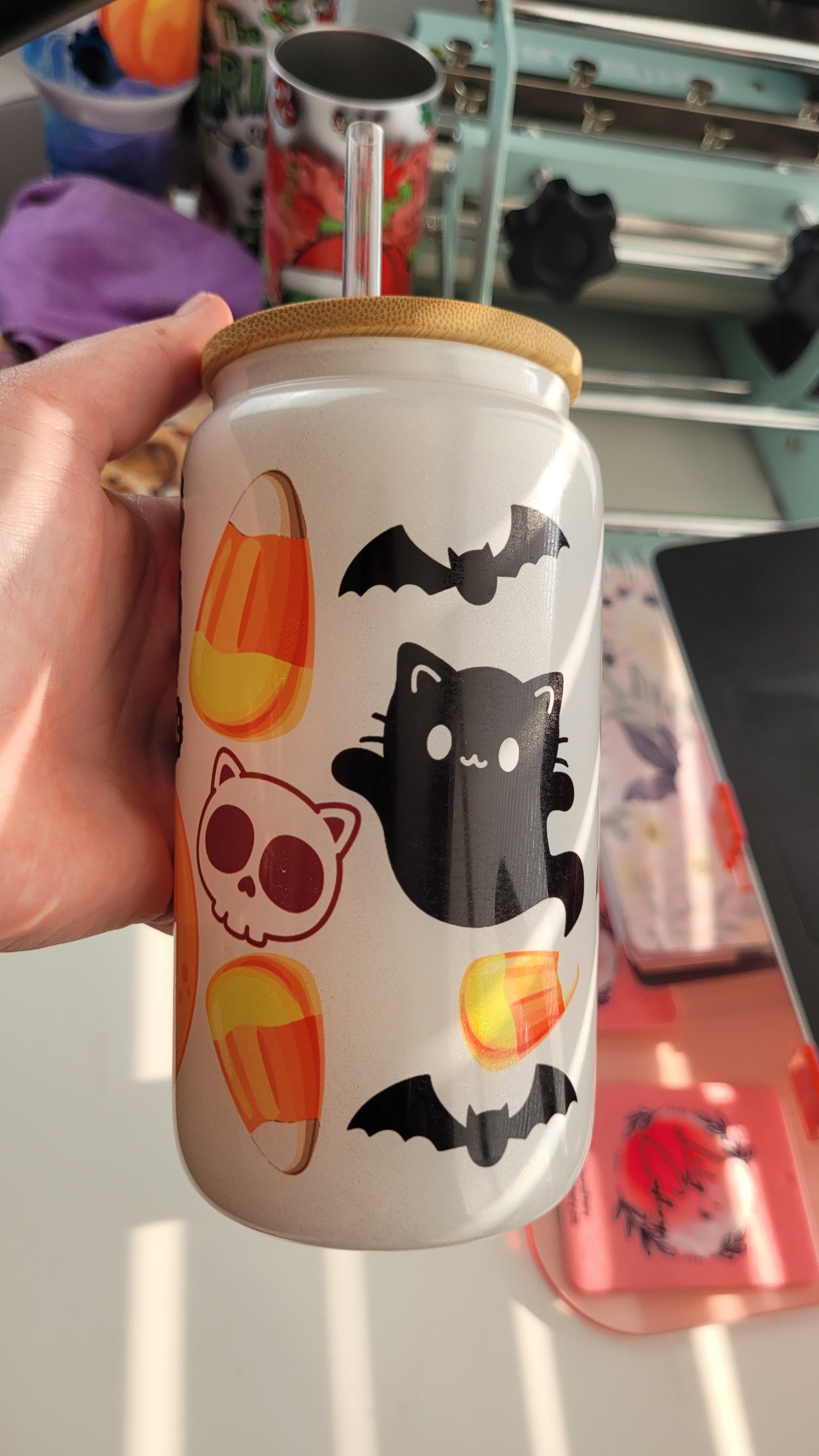 Hello Kitty Halloween Glass Can