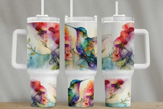 Watercolor Hummingbirds 40oz