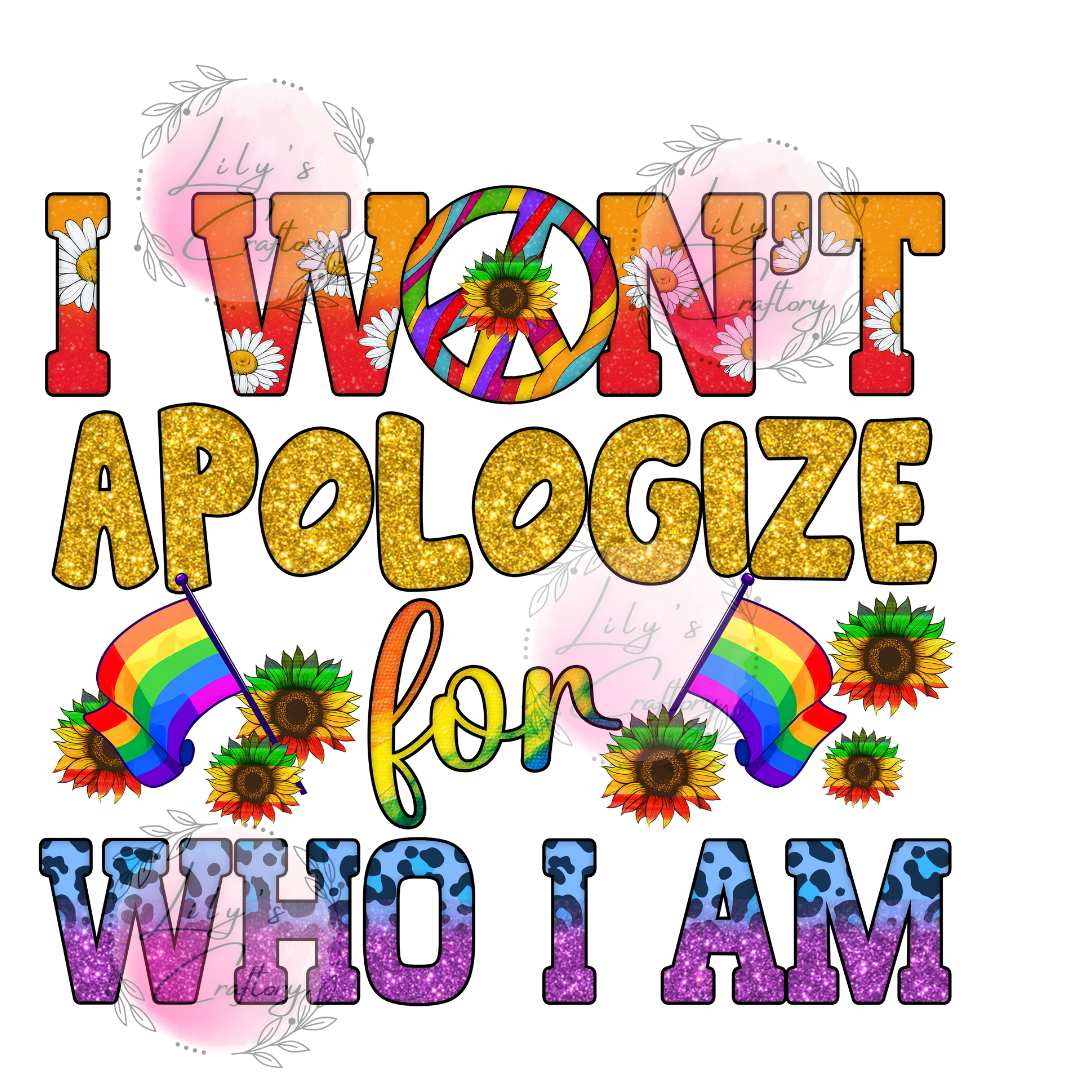 I won't apologize for who I am