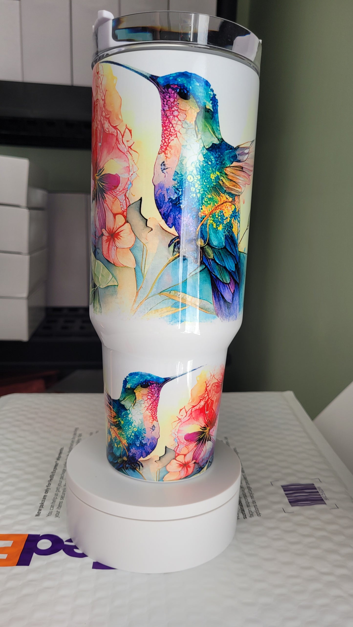 Watercolor Hummingbirds 40oz