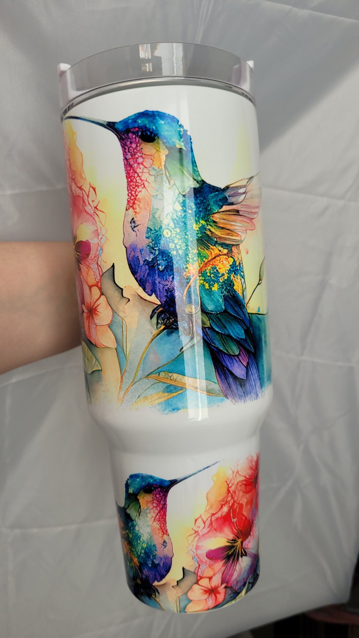 Watercolor Hummingbirds 40oz