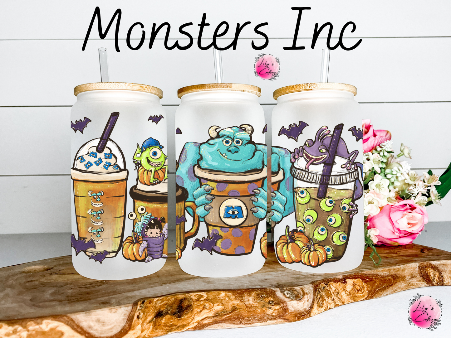 Monsters Inc Frosted Glass Can